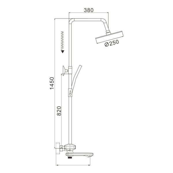 Душевая система Rose R3936C, белый