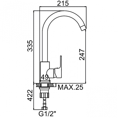 Смеситель для мойки Ledeme H53W L4053W