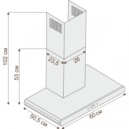 Кухонная вытяжка Ciarko Quatro White Slim 60 inox (1100 m3)