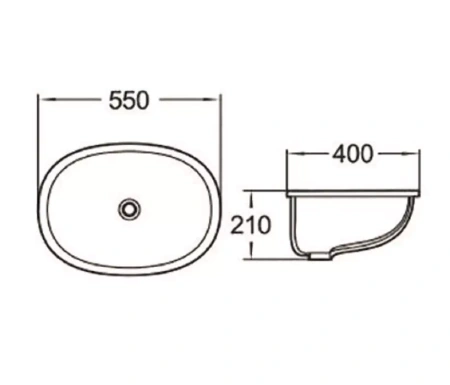 Раковина SantiLine SL-3001 55х40 белая