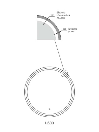 Зеркало Taliente Zled TA-Zled-SBLd600 60х60 LED