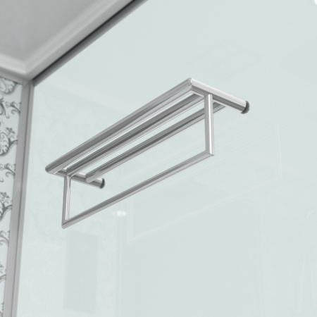 Душевая кабина Niagara Luxe NG-7714W (100x90х215) низкий поддон(15см),дверь распашная,стенки серебро,5 мест