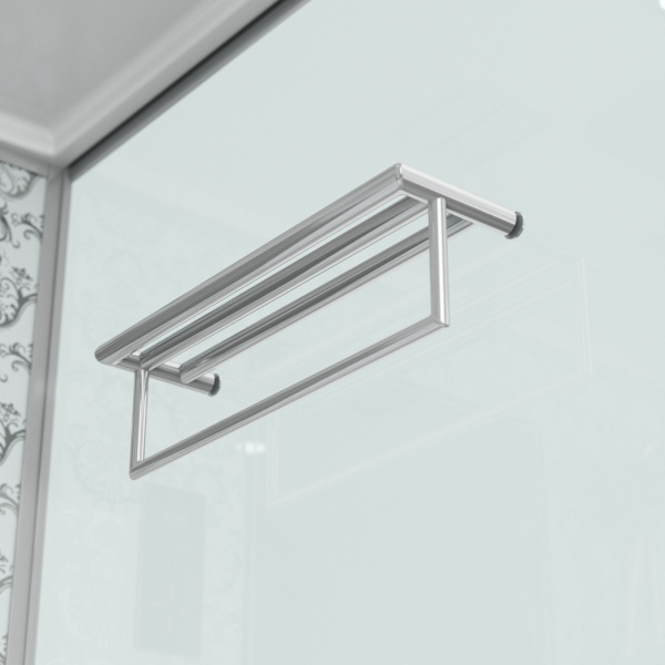 Душевая кабина Niagara Luxe NG-7714W (100x90х215) низкий поддон(15см),дверь распашная,стенки серебро,5 мест