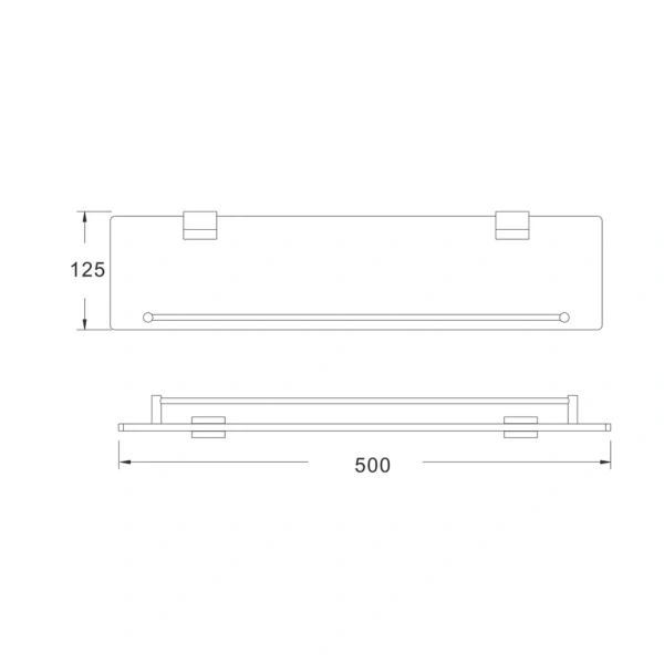 Полка стеклянная Rose RG1719T, пепельный