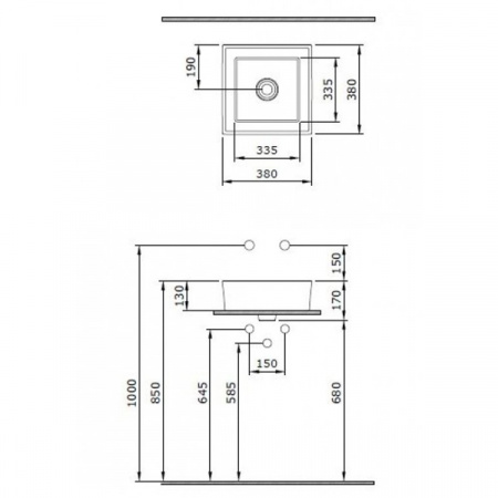 Умывальник-чаша Bocchi Vessel 1173-061-0125 38x38 см