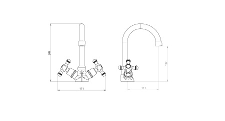 Смеситель для умывальника RedBlu by Damixa 230210000 Retro