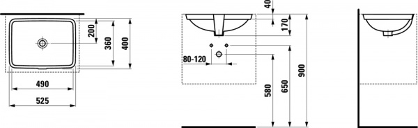 Умывальник Laufen Pro S 8119604001091 52.5x40x17