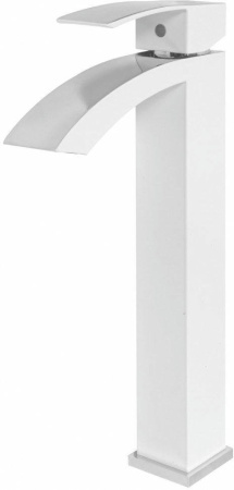 Cмеситель для раковины Высокий Hansberge H2077 Белый хром