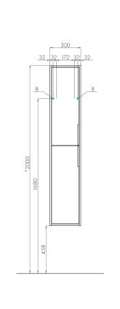 Шкаф - колонна AQUATON Рико белый, ясень фабрик 1A216603RIB90