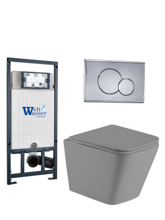 Комплект инсталляции с унитазом Weltwasser MARBERG 507 + GELBACH 041 MT-GR + MAR 507 RD CR