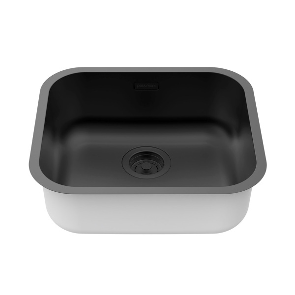 Мойка Paulmark VELLO 48 UNI VE48-MBN 480х430х180 мм, нержавеющая сталь, матовый черный NANO-PVD