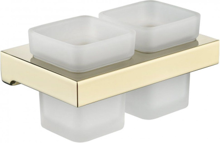 Настенный стакан двойной Grocenberg AC0022 (Золото глянец)