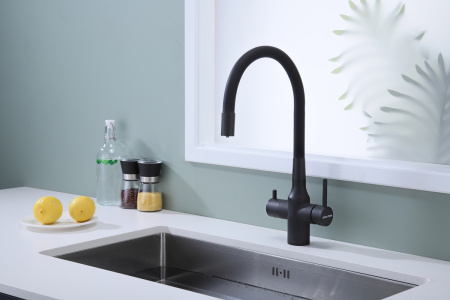 Смеситель для кухни Paulmark SALIX Sa213419-401, антрацит полностью