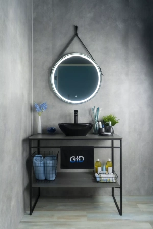 Накладная черная глянцевая раковина для ванной Gid Nc920 52231