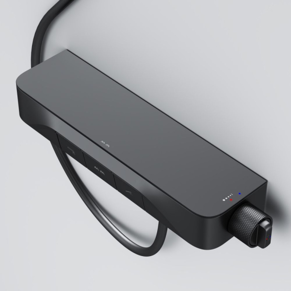 F8F10522 Func Cмеситель для душа AM.PM, кнопочный с полкой, с изливом, черный