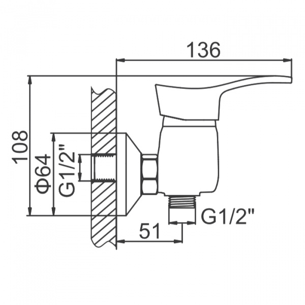 Смеситель для душа Ledeme H14-B L2014-B