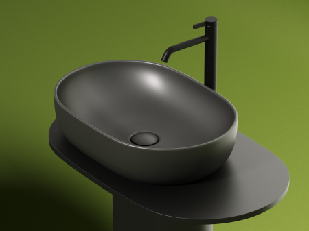 Умывальник чаша накладная овальная Ceramicanova Element 600*415*135мм, Темный антрацит матовый, CN6047MDH