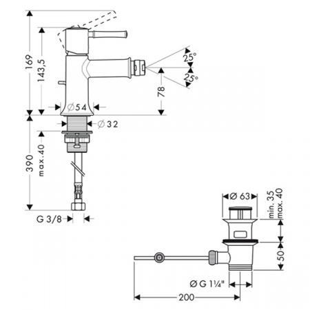 Смеситель для биде Hansgrohe Talis Classic 14120000