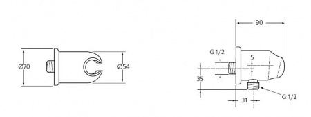 Подключение для душа Ideal Standard Cerawell A2406AA