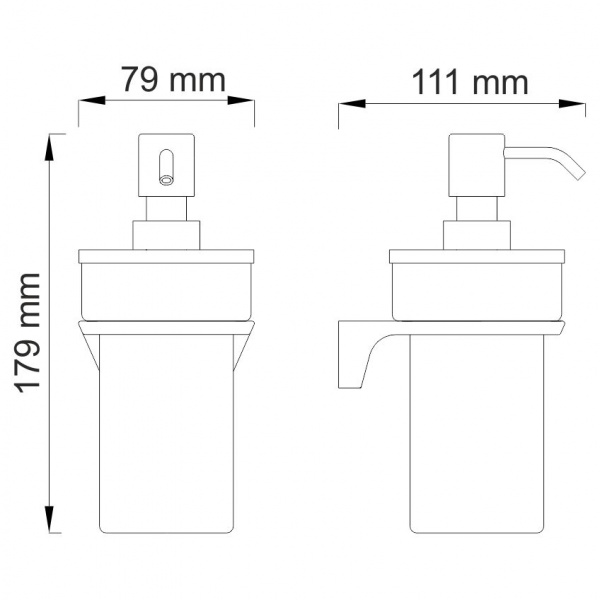 Комплект аксессуаров для ванной комнаты WasserKRAFT Glan (дозатор, мыльница, подстаканник, полка)