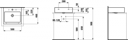 Умывальник Laufen Living City 8174320001041 50x46x14