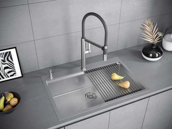 Мойка Paulmark KRONER-PRO 75 PM707551-BS 510х750х200 мм, нержавеющая сталь, брашированная нержавеющая сталь