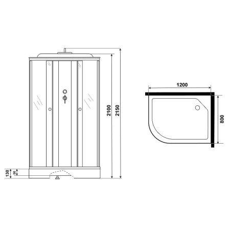 Душевая кабина Niagara Eco 120x80 R NG-4312-14R без гидромассажа