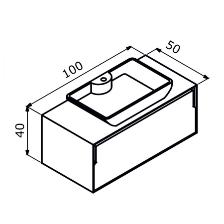 Тумба с раковиной ORKA Craft 100 подвесная, орех/антрацит