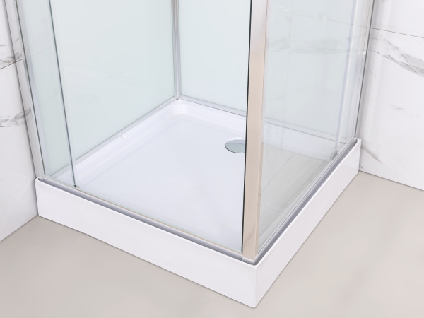 Душевая кабина AQUABATH ATLAS AB-1002S (прямоугольная, 90x90, хром, с поддоном, сифоном, без крыши)