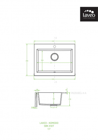 Кухонная мойка Laveo Komodo SBK_710A прямоугольная черный