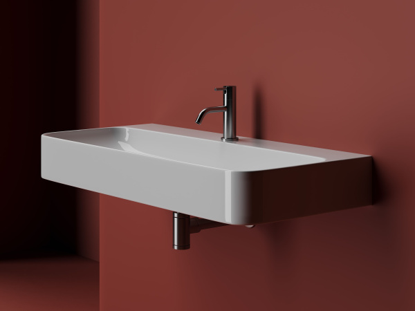 Умывальник Ceramicanova AURA с 1 отверстием для смесителя, без перелива 1000*470*135мм, Белый, CN2007