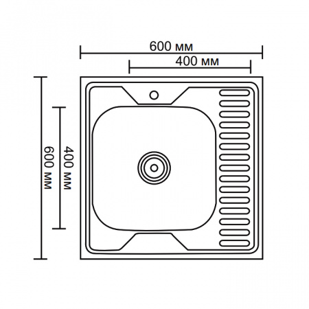 Кухонная мойка Ledeme L96060-6L 60x60