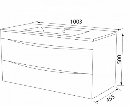 Умывальник мебельный IDDIS 013 0131000i28 100 см