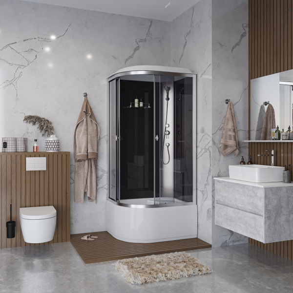 Душевая кабина Niagara Eco E100/70/40R/TN (100х70х215) высокий поддон(40см),стекло тонированное,4 места