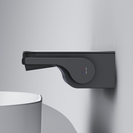 F8F72722 Func Встраиваемый смеситель на раковину АМ.РМ с полкой и каскадным изливом, черный