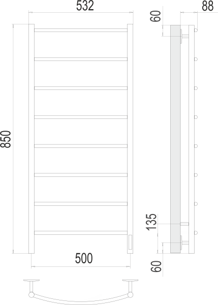 TERMINUS Классик П8 500х850 электро