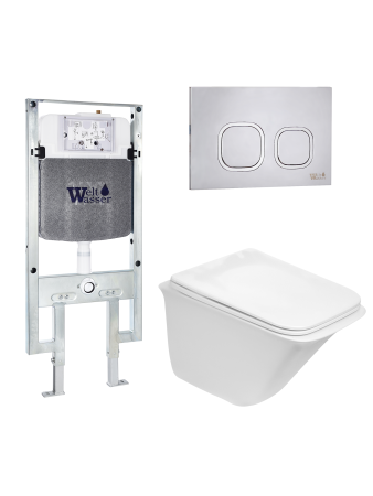 Комплект инсталляции с унитазом Weltwasser AMBERG 497 ST + ROTBACH 004 GL-WT + AMBERG RD-MT CR