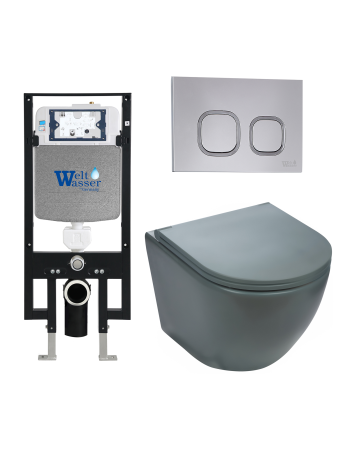Комплект инсталляции с унитазом Weltwasser AMBERG 497 + MERZBACH 041 MT-GR + AMBERG RD-CR