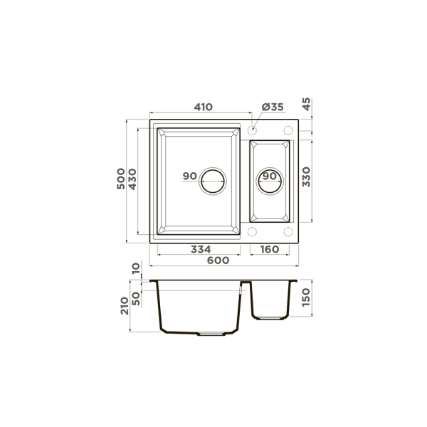 Кухонная мойка Omoikiri Sakaime 60-2-CH Tetogranit/шампань 4993913