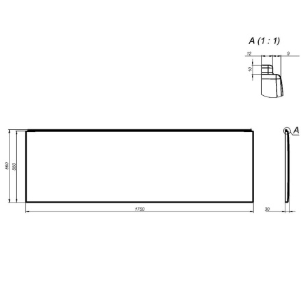 W94A-175-075W-P X-joy панель фронтальная для ванны 175 см