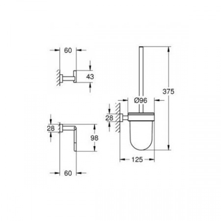 Набор аксессуаров 3 в 1 Grohe Essentials Cube 40757001