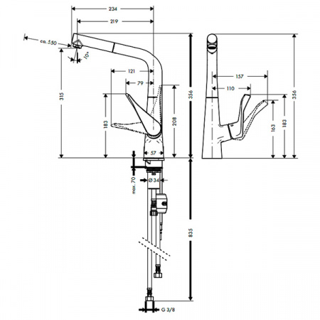 Смеситель для мойки Hansgrohe Metris 14821000