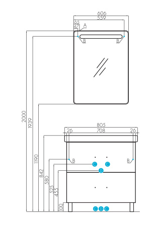 Тумба под раковину AQUATON Америна 80 Н белый 1A169401AM010