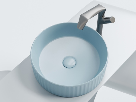 Умывальник чаша накладная круглая Ceramicanova Element 360*360*115мм, голубой матовый, CN6057ML