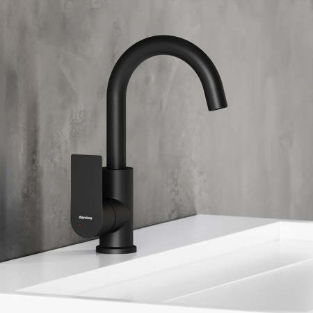 470220300 Apollo Смеситель для умывальника Damixa с поворотным изливов, черный