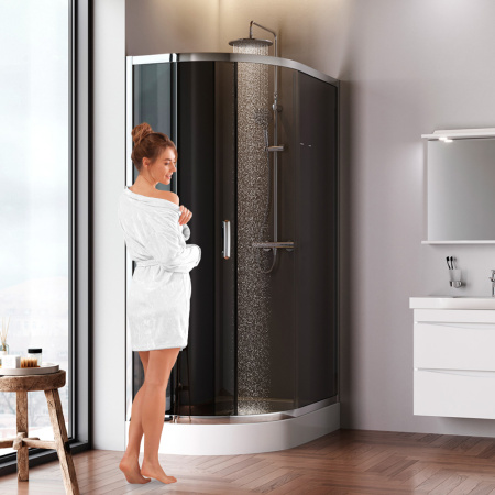 W83G-302U120CG64 Like Solo Slide 120 Душевое ограждение AM.PM Like 120x80, стекло тонированное, профиль матовый серый