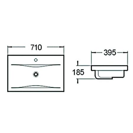 Раковина SantiLine SL-2101 (70) 71х40 белая