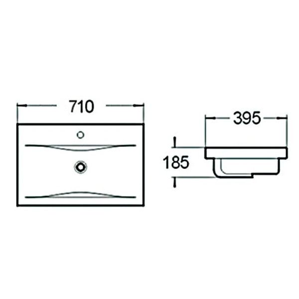 Раковина SantiLine SL-2101 (70) 71х40 белая