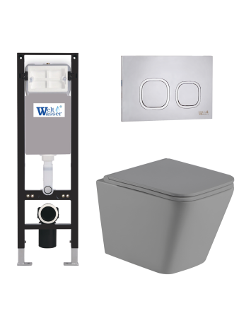 Комплект инсталляции с унитазом Weltwasser AMBERG 350 + GELBACH 041 MT-GR + AMBERG RD-MT CR