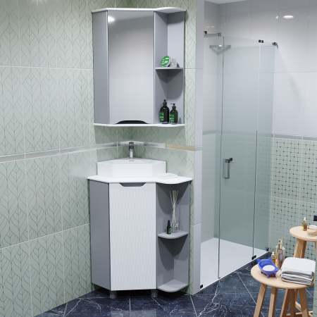 Тумба для ванной MIXLINE "КОРНЕР" правая, серая (548961)